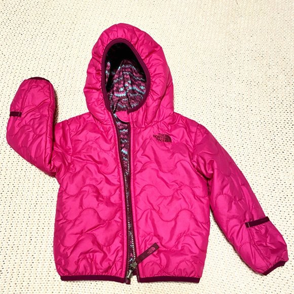 SOLD North Face Reversible Perrito Jacket Pink 18-24M - Picture 3 of 10